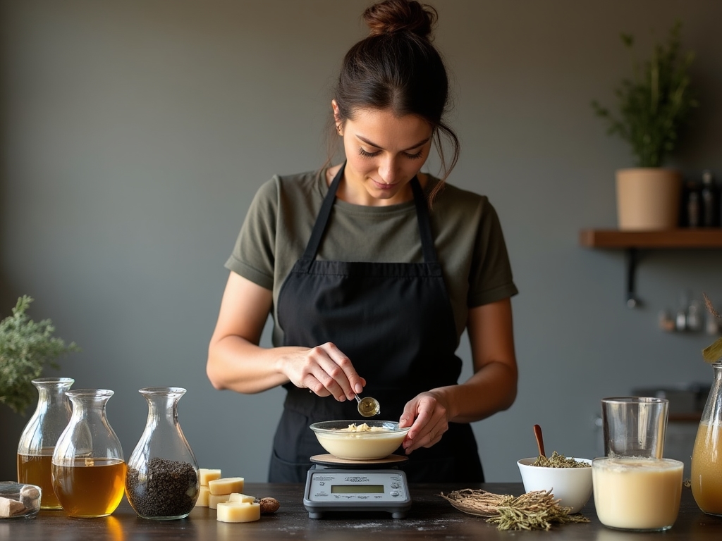 Préparation du lait de chèvre pour la saponification